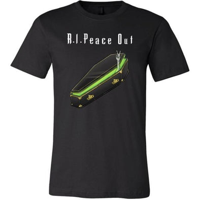 teelaunch T-shirt Canvas Mens Shirt / Black / S R.I.Peace Out Unisex T-Shirt