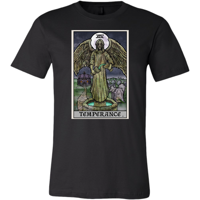 teelaunch T-shirt Canvas Mens Shirt / Black / S Temperance Tarot Card - Ghoulish Edition Unisex T-Shirt