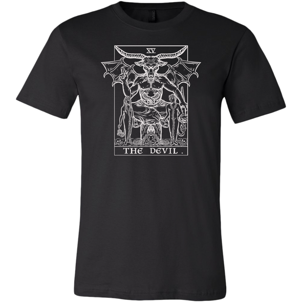 teelaunch T-shirt Canvas Mens Shirt / Black / S The Devil Monochrome Tarot Card Unisex T-Shirt