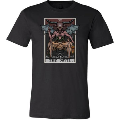 teelaunch T-shirt Canvas Mens Shirt / Black / S The Devil Tarot Card Unisex T-Shirt