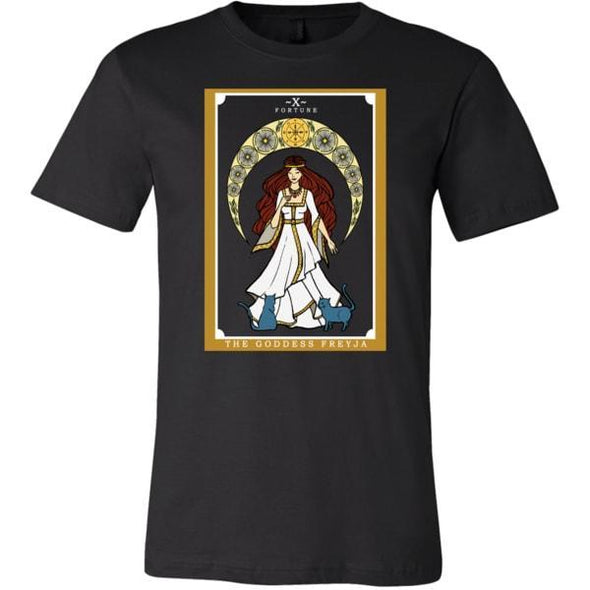 teelaunch T-shirt Canvas Mens Shirt / Black / S The Goddess Freyja In Tarot Unisex T-Shirt