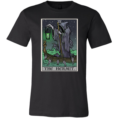 teelaunch T-shirt Canvas Mens Shirt / Black / S The Hermit Tarot Card - Ghoulish Edition Unisex T-Shirt
