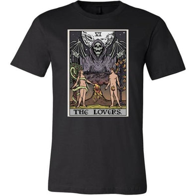 teelaunch T-shirt Canvas Mens Shirt / Black / S The Lovers Tarot Card Unisex T-Shirt