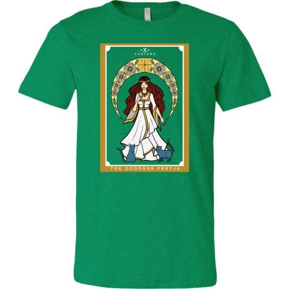 teelaunch T-shirt Canvas Mens Shirt / Heather Kelly / S The Goddess Freyja In Tarot Unisex T-Shirt
