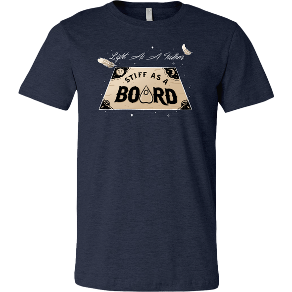 teelaunch T-shirt Canvas Mens Shirt / Heather Navy / S Light As A Feather Stiff As A Board Unisex T-Shirt