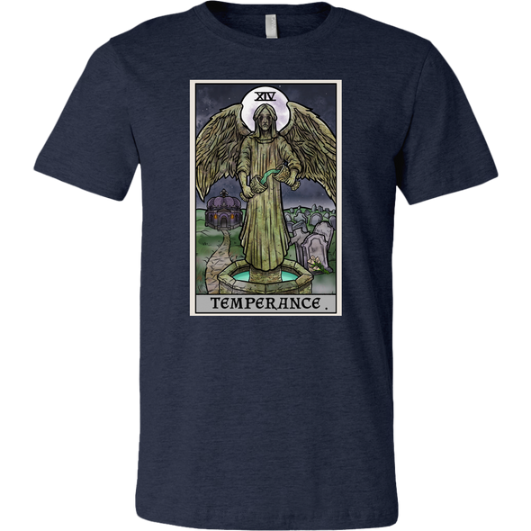teelaunch T-shirt Canvas Mens Shirt / Heather Navy / S Temperance Tarot Card - Ghoulish Edition Unisex T-Shirt