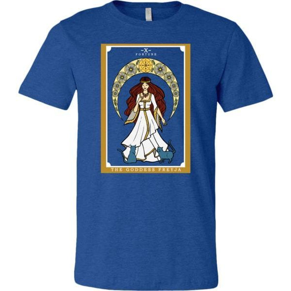 teelaunch T-shirt Canvas Mens Shirt / Heather True Royal / S The Goddess Freyja In Tarot Unisex T-Shirt