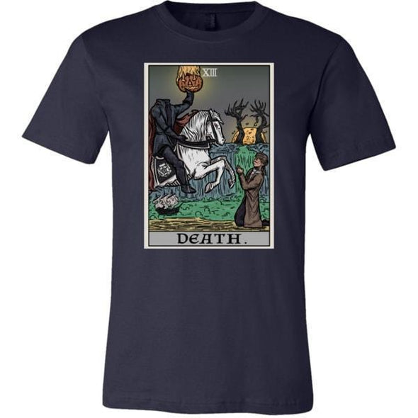 teelaunch T-shirt Canvas Mens Shirt / Navy / S Death Tarot Card Unisex T-Shirt