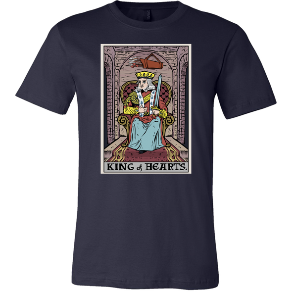 teelaunch T-shirt Canvas Mens Shirt / Navy / S King of Hearts In Tarot Unisex T-Shirt