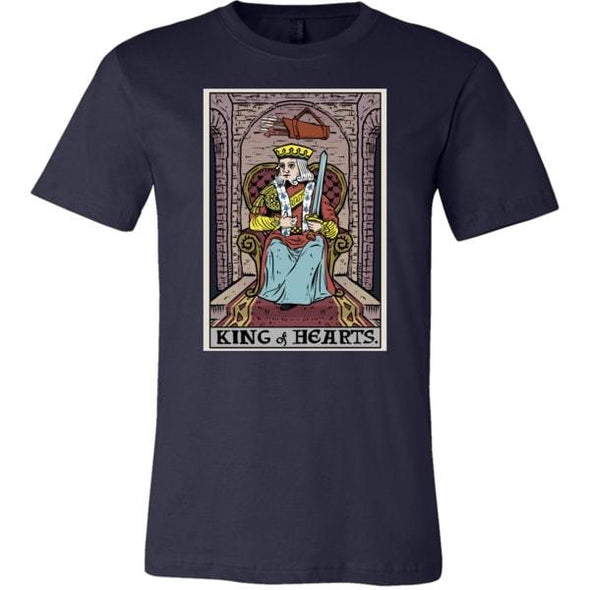 teelaunch T-shirt Canvas Mens Shirt / Navy / S King of Hearts In Tarot Unisex T-Shirt