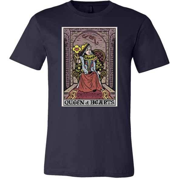 teelaunch T-shirt Canvas Mens Shirt / Navy / S Queen of Hearts In Tarot Unisex T-Shirt