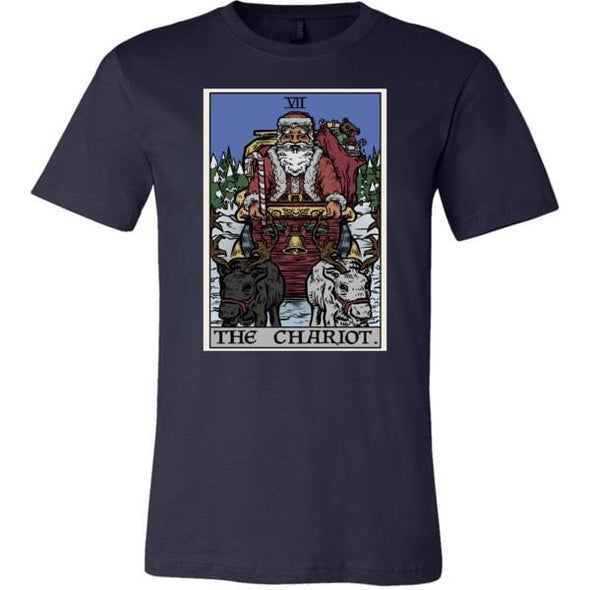 teelaunch T-shirt Canvas Mens Shirt / Navy / S The Chariot Tarot Card - Christmas Edition Unisex T-Shirt