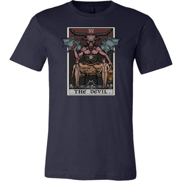 teelaunch T-shirt Canvas Mens Shirt / Navy / S The Devil Tarot Card Unisex T-Shirt