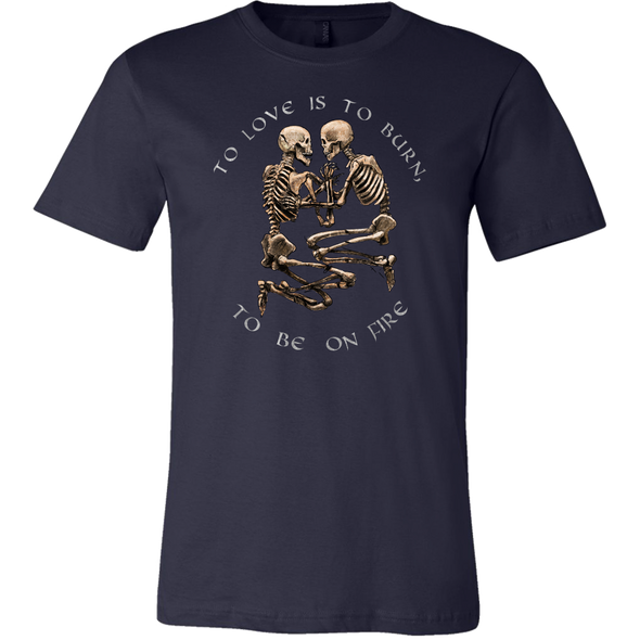 teelaunch T-shirt Canvas Mens Shirt / Navy / S To Love Is To Burn Unisex T-Shirt