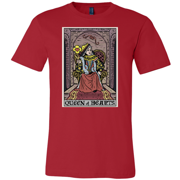 teelaunch T-shirt Canvas Mens Shirt / Red / S Queen of Hearts In Tarot Unisex T-Shirt