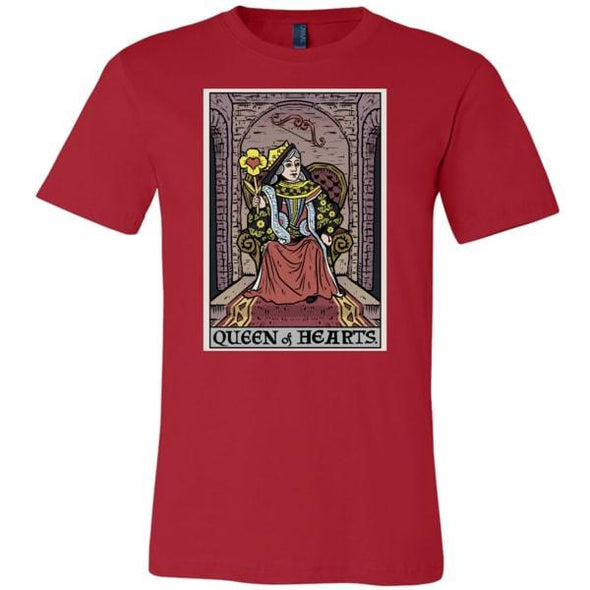 teelaunch T-shirt Canvas Mens Shirt / Red / S Queen of Hearts Tarot Card Unisex T-Shirt