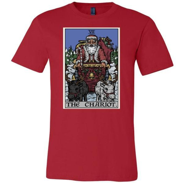 teelaunch T-shirt Canvas Mens Shirt / Red / S The Chariot Tarot Card - Christmas Edition Unisex T-Shirt