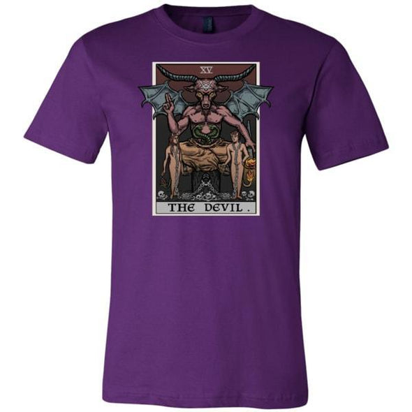 teelaunch T-shirt Canvas Mens Shirt / Team Purple / S The Devil Tarot Card Unisex T-Shirt