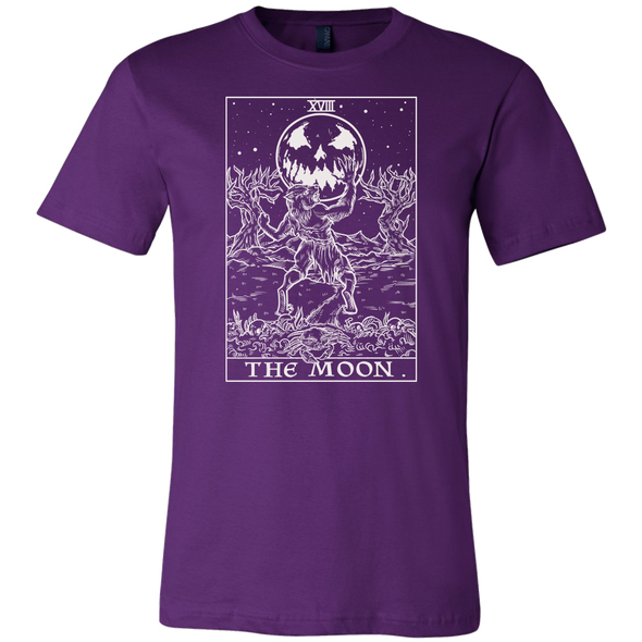 teelaunch T-shirt Canvas Mens Shirt / Team Purple / S The Moon Monotone Tarot Card - Ghoulish Edition Unisex T-Shirt