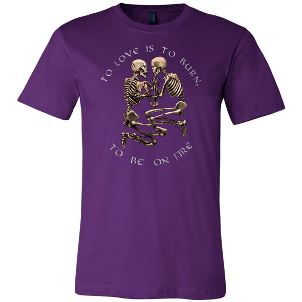 teelaunch T-shirt Canvas Mens Shirt / Team Purple / S To Love Is To Burn Unisex T-Shirt