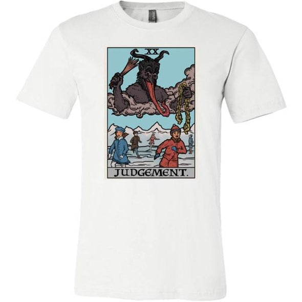 teelaunch T-shirt Canvas Mens Shirt / White / S Judgement By Krampus Unisex T-Shirt