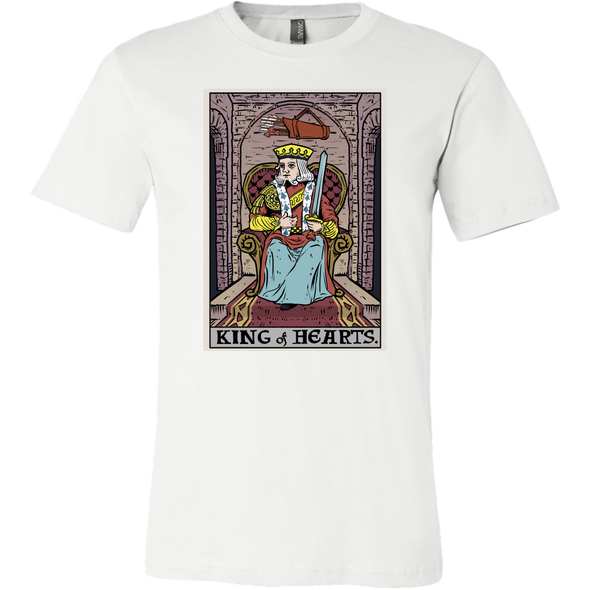teelaunch T-shirt Canvas Mens Shirt / White / S King of Hearts In Tarot Unisex T-Shirt