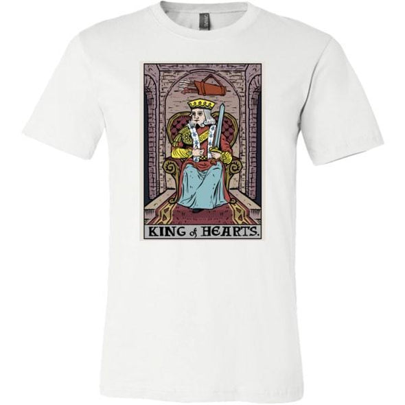 teelaunch T-shirt Canvas Mens Shirt / White / S King of Hearts In Tarot Unisex T-Shirt