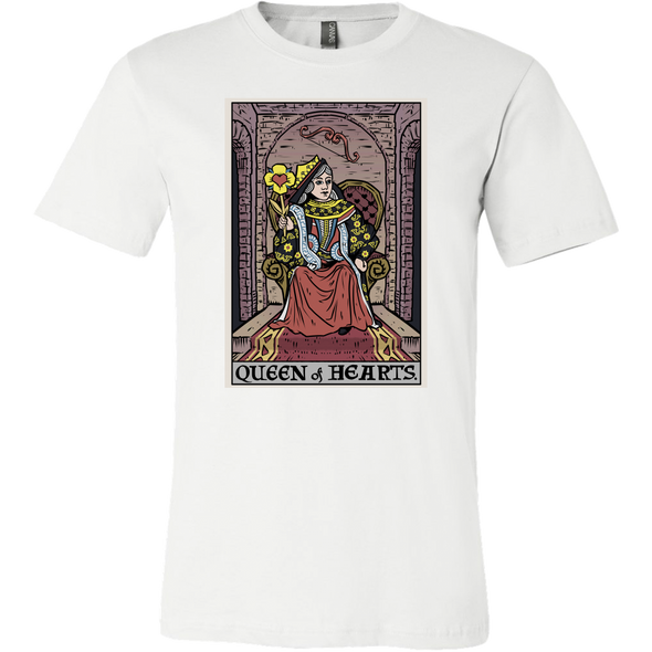 teelaunch T-shirt Canvas Mens Shirt / White / S Queen of Hearts In Tarot Unisex T-Shirt