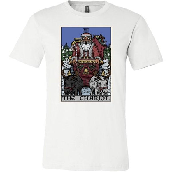 teelaunch T-shirt Canvas Mens Shirt / White / S The Chariot Tarot Card - Christmas Edition Unisex T-Shirt