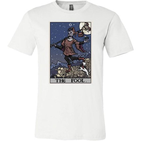 teelaunch T-shirt Canvas Mens Shirt / White / S The Fool Tarot Card Unisex T-Shirt