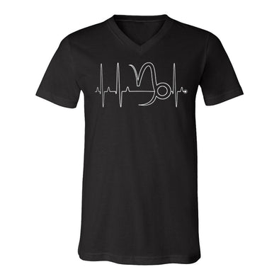 teelaunch T-shirt Canvas Mens V-Neck / Black / S Capricorn - Zodiac Arrest Unisex V-Neck