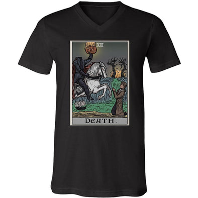 teelaunch T-shirt Canvas Mens V-Neck / Black / S Death Tarot Card Unisex V-Neck