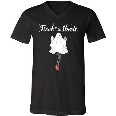 teelaunch T-shirt Canvas Mens V-Neck / Black / S Freak in the Sheets Relaxed-Fit Unisex V-Neck