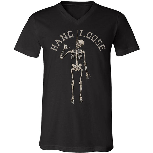 teelaunch T-shirt Canvas Mens V-Neck / Black / S Hang Loose Unisex V-Neck