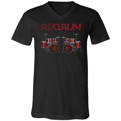 teelaunch T-shirt Canvas Mens V-Neck / Black / S REDRUM Unisex V-Neck