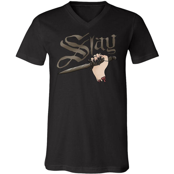 teelaunch T-shirt Canvas Mens V-Neck / Black / S Slay Unisex V-Neck