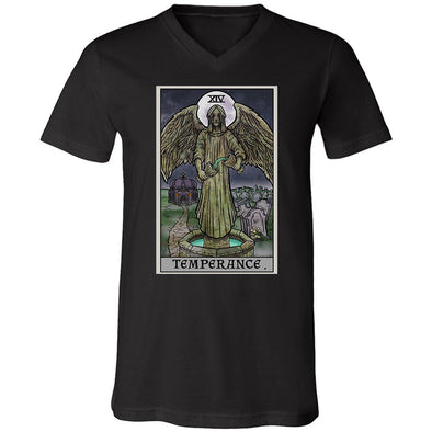 teelaunch T-shirt Canvas Mens V-Neck / Black / S Temperance Tarot Card - Ghoulish Edition Unisex V-Neck