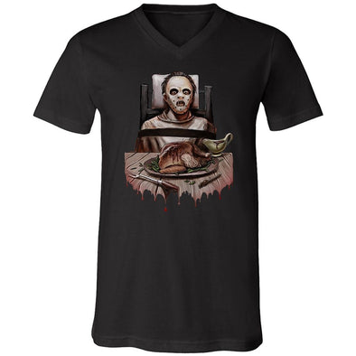 teelaunch T-shirt Canvas Mens V-Neck / Black / S Thanksgrieving Unisex V-Neck