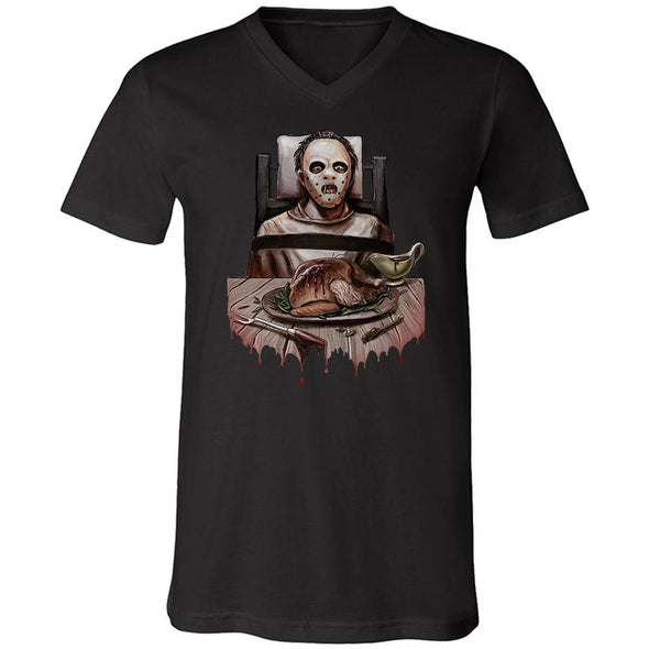 teelaunch T-shirt Canvas Mens V-Neck / Black / S Thanksgrieving Unisex V-Neck