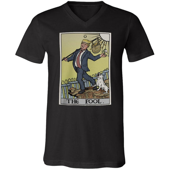 teelaunch T-shirt Canvas Mens V-Neck / Black / S The Fool Tarot Card - Donald Trump Unisex V-Neck