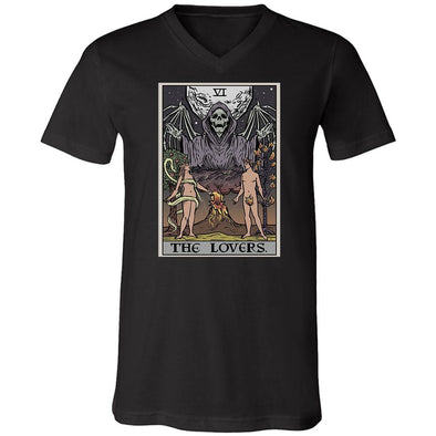 teelaunch T-shirt Canvas Mens V-Neck / Black / S The Lovers Tarot Card - Ghoulish Edition Unisex V-Neck