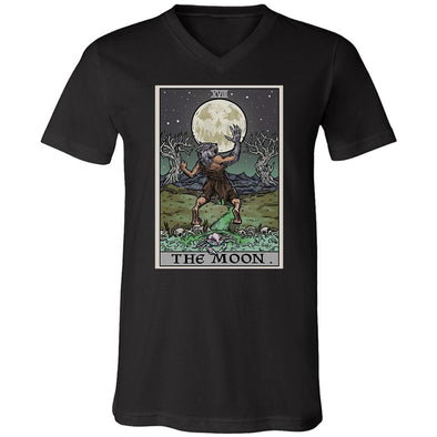 teelaunch T-shirt Canvas Mens V-Neck / Black / S The Moon Tarot Card Unisex V-Neck