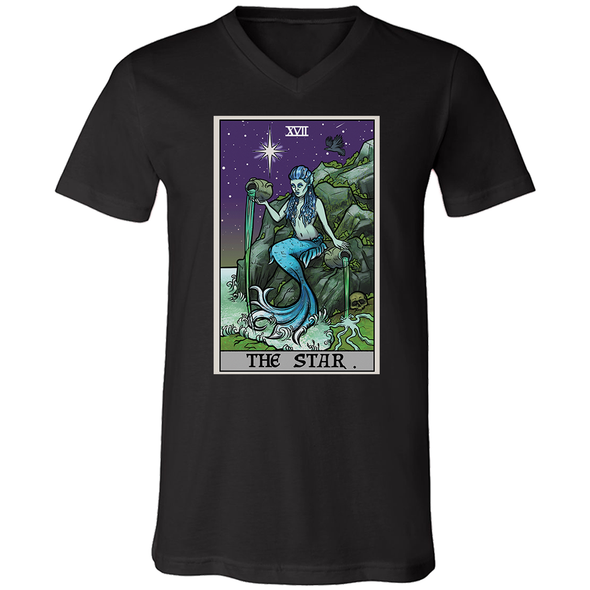 teelaunch T-shirt Canvas Mens V-Neck / Black / S The Star Tarot Card - Ghoulish Edition Unisex V-Neck