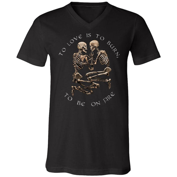 teelaunch T-shirt Canvas Mens V-Neck / Black / S To Love Is To Burn Unisex V-Neck