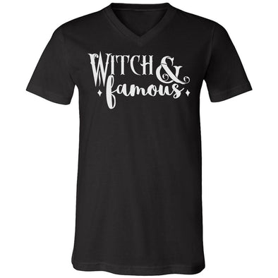 teelaunch T-shirt Canvas Mens V-Neck / Black / S Witch and Famous Unisex V-Neck