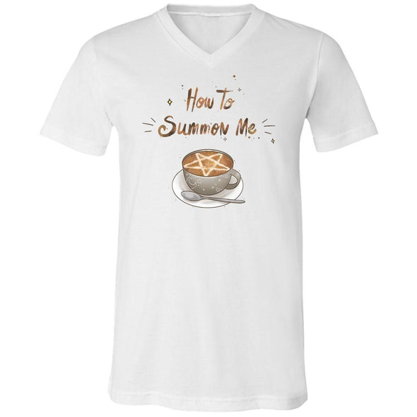 teelaunch T-shirt Canvas Mens V-Neck / White / S How To Summon Me Unisex V-Neck