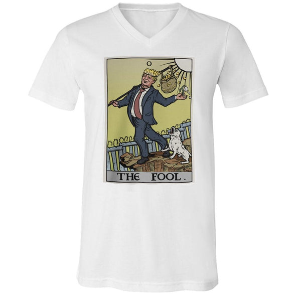 teelaunch T-shirt Canvas Mens V-Neck / White / S The Fool Tarot Card - Donald Trump Unisex V-Neck