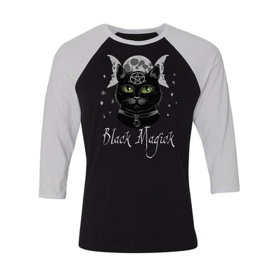 teelaunch T-shirt Canvas Unisex 3/4 Raglan / Black/White / S Black Magick Unisex Raglan