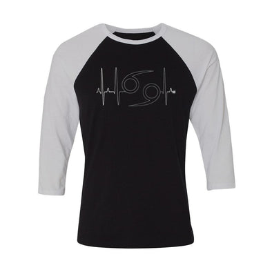 teelaunch T-shirt Canvas Unisex 3/4 Raglan / Black/White / S Cancer - Zodiac Arrest Unisex Raglan