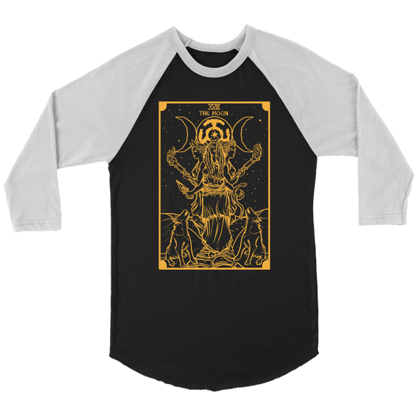 teelaunch T-shirt Canvas Unisex 3/4 Raglan / Black/White / S Gold Goddess Hecate Unisex Raglan